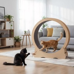 Cat Exercise Wheel Large – Wooden Treadmill for Indoor Cat Toy with Low Noise