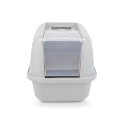 Vibrant Life Jumbo Hooded Enclosed Cat Litter Box Flip Top Gray