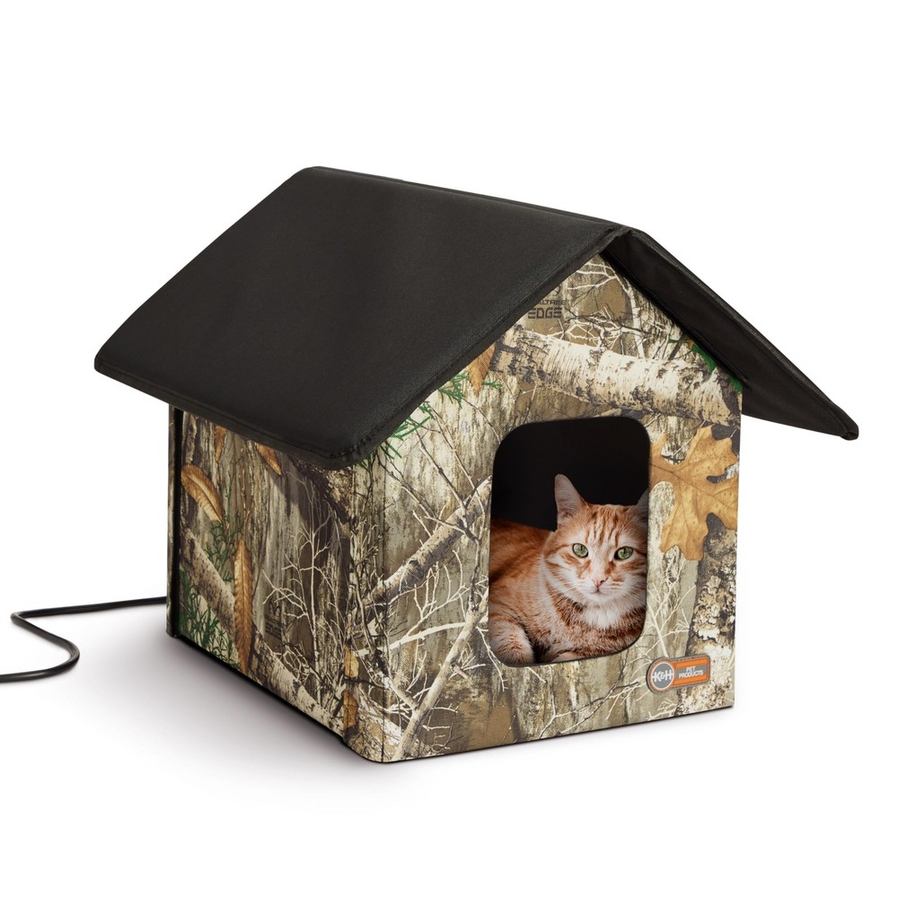 K&H Pet Products Outdoor Heated Kitty House, Outdoor Cat House for Outside Commu