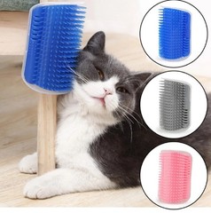 Cat Self Groomer Wall Brush Corner Face Scratcher Massage Comb Catnip Holder