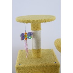71 Inch Flower Cat Tree with Large Condo Removable Flower Cushion and Hammock