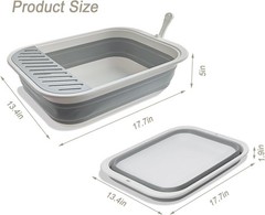 Collapsible Kitten Litter Box, 17.7 x 13.4 x 5 inch Open Cat Potty Pan with S…
