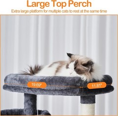 Cat Tree 71-Inch-Tall Tower Indoor Cats W/ 2 Perches 2 Big Condos 2 Hammocks