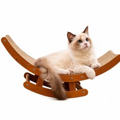 Modern Wooden Cat Scratcher Bed Lounge Rocker Cardboard Scratch Pad for Indoor