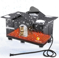 Heated Cat House for outside – Weatherproof Large Outdoor Cat Shelter with Roof