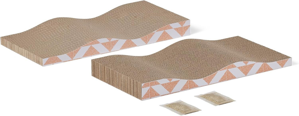 Cat Scratching Post, Cat Scratch Pad for Indoor Cats with Catnip, Single Layer