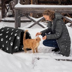 3 Pcs Cat Houses Weatherproof Insulated Feral Cat Dog House Outdoor Pet Shelter