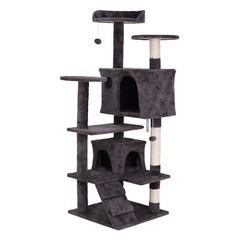 55″ Dark Grey Cat Tree Tower Condo Scrathcher Post Activity Center Playing House
