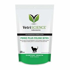 VetriScience – Perio Plus Feline Bites for Cats, Dental Crunchy Bites (60 Bites)