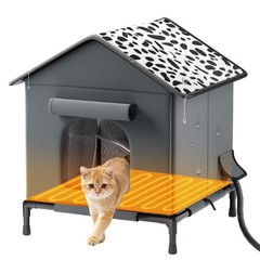 Heated Cat House for Outdoor Cats in Winter, Weatherproof Insulated Outside C…