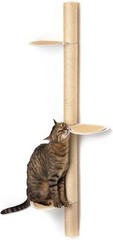 51″ Wall-Mounted Cat Tree, Space-Saving Cat Shelf with Sisal Post & Steel Steps