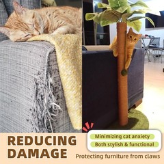 Meowoou Cat Scratching Post 33 Inch Tall Cat Scratcher for Indoor Cats Adults,Sm