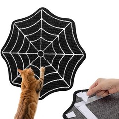 Gothic Spider Web Trimmable Sisal Cat Scratch Furniture Protector Mat Pad