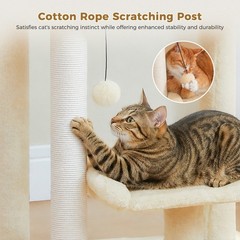 PAWZ Road Multi-level Cat Tree for Large Cats Cat Tower with Top Large Perch Bed