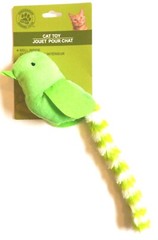 GKC Plush Furry Bird Cat Toy w Bell 12″ Green Red Blue Purple ~ Choice