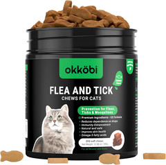 Flea and Tick Prevention for Cats Chewable – 200 Chews – Feral Cat Flea & Tick C