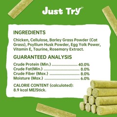 Just Try Cat Grass Sticks for Cat Hairball Control & Teeth Cleaning Dental Ch…