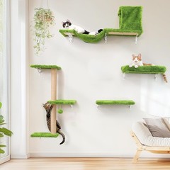 Cat Wall Shelves, Stable & Safe 4 in 1 Cat Furniture Set,16 Inch Drywall – Gray