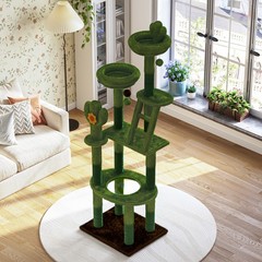 72″Cactus Cat Tree Tall Cat Tower Multi-Level Cat Activity Center for Cats