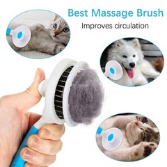 Self Cleaning Slicker Brush – Cat Skin-Friendly Deshedding Blue