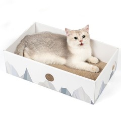 Cat Scratcher Box with Heavy-Duty Double-Sided Cardboard Pad, Cardboard Loung…