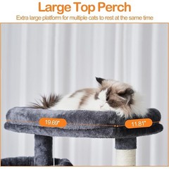 Multi-Level Cat Tree Tower W/ Caves Perches Scratching Board & Hanging Beds New