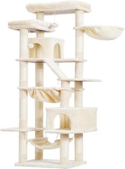 Cat Tree 71-Inch-Tall Tower Indoor Cats W/ 2 Perches 2 Big Condos 2 Hammocks