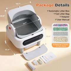 HOMMOW Automatic Self Cleaning Cat Litter Box 11L Open Top Smart Multi Cat WiFi