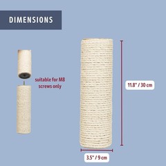 Sturdy Sisal Replacement Post for Cat Furniture – 3.5 in x 11.8 in Classic Style
