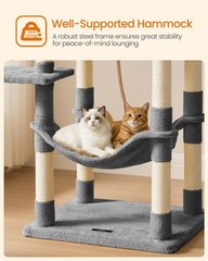 FEANDREA Cat Tree, Cat Tower for Indoor Cats, 56.3-Inch Cat Condo with Scratc