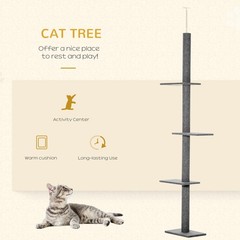 Floor-to-Ceiling Cat Tree – Multi-Level Climbing Tower with Sisal Scratching Pos