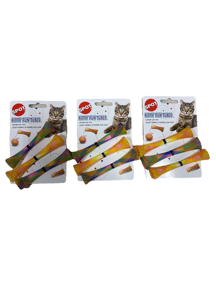 Spot Kitty Fun Tubes, Catnip Cat Toy 3 Pack (9 Toys Total)