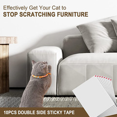 Anti Cat Scratch Furniture Protectors: 10 Pcs Deterrent Double-Sided Tape