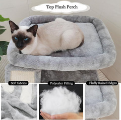 Small Cat Tree for Indoor Cats，Cat Tower with Scratching Post and Board，Cat Hous