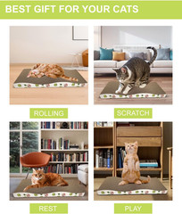 Cat Scratching Board, Corrugate Cat Scratcher for Indoor Cats with Catnip, Cat S