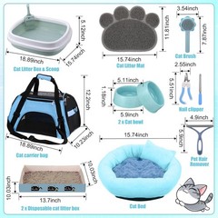 Locmeo 40 Pcs Kitten Starter Kit For Indoor Cats Include Litter Carrier Cat Bed