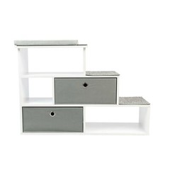 PetFusion Pet Step Window Perch Bookshelf w/ Storage Baskets 28” Tall Dog