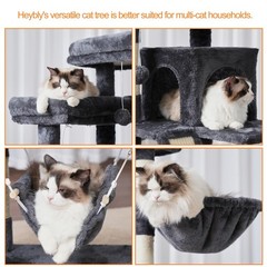 Heybly Cat Tree, 71-Inch-Tall Tower for Indoor Cats with 2 Perches, 2 Big Con…