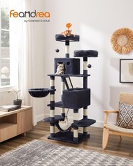 Cat Tree, 66.1-Inch Large Cat Tower, Multi-Level Plush Condo with 13 Scratchi…