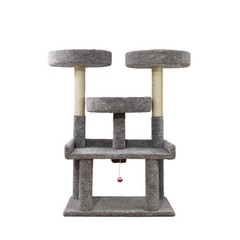 SportPet Designs 190588 Kitty City 61-Inch Multi-Level Upholstered Cat Tree with
