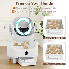 Self-Cleaning Open-Top Large Cat Litter Box for Multi-Cat & Senior Cats Home