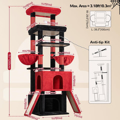Globlazer Heavy Duty Cat Tree 78 inch Sturdy Gothic Cat Tower for 20lbs Large Ad