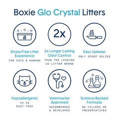 Boxie® Glo™ 30 Day Odor Control Non-Clumping Crystal Cat Litter, 6 lb, Natura…
