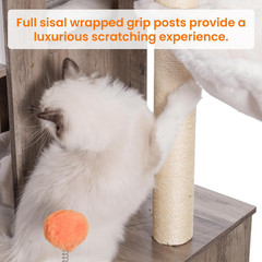 Cat Tree with Litter Box Enclosure for Indoor Big Cat, Cat Tower for Large Cats