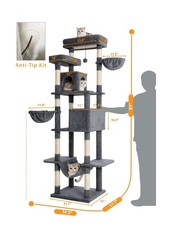 Cat Tree, 81-Inch Tall Cat Tower with Scratching Post, Plush Multi-Level Cat …