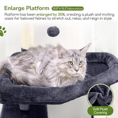 Globlazer Extra Large Platform Cat Tree, 65in Sturdy 65inch, Dark Grey