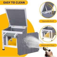 Outdoor Cat House Weatherproof Shelter for Ferrel Cats Dogs with Elevated Floor