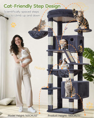 Taoqimiao 71-Inch Cat Tree for Indoor Cats, Heavy Duty Cat Tower for Large Multi