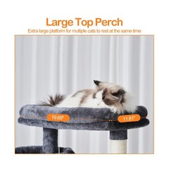 Heybly Cat Tree, 71-Inch-Tall Tower for Indoor Cats with 2 Perches, 2 Big Con…