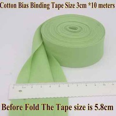 Color: NICKEL, Size: L – Cotton Bias Binding Tape Size 3cm *10meter Solid Color
